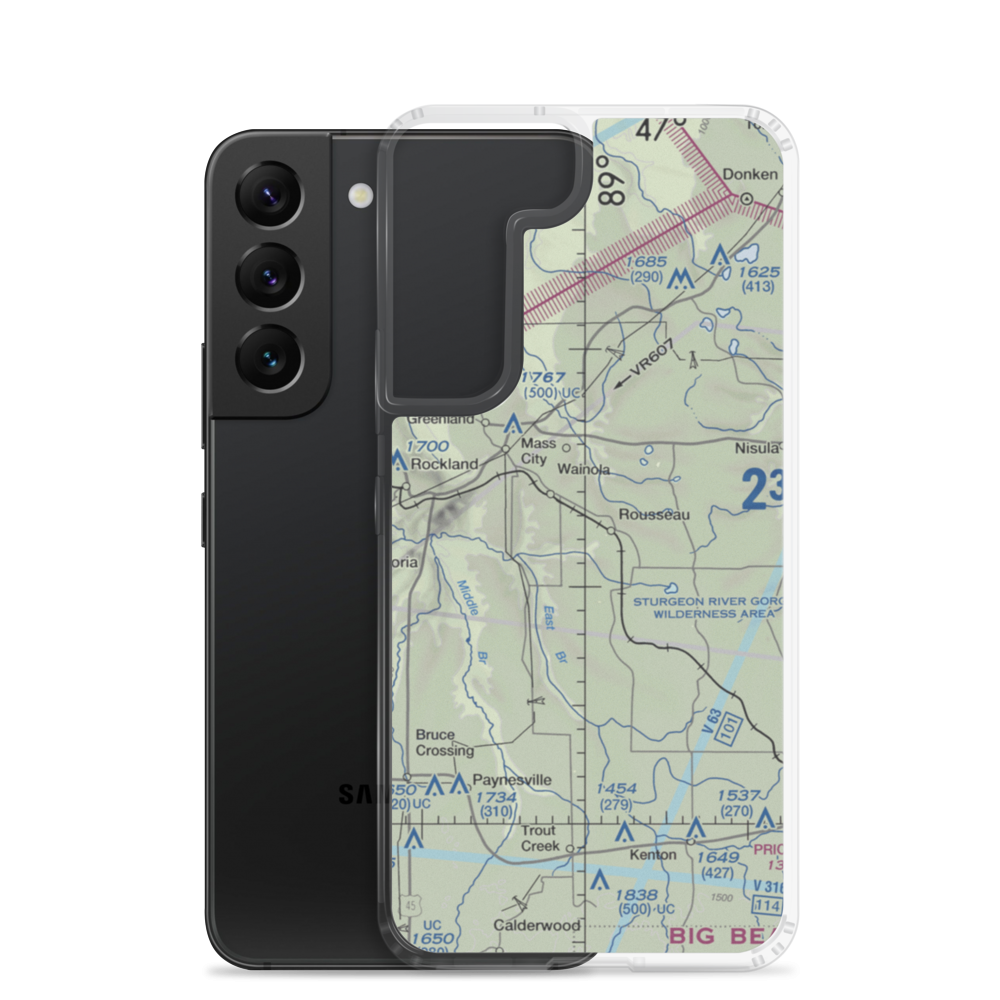 Nikkila Farms Airport (1MI1) VFR Sectional Samsung Case Samsung Galaxy S22 model shown