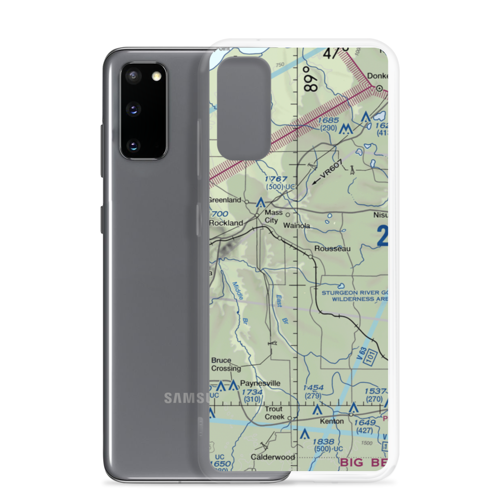 Nikkila Farms Airport (1MI1) VFR Sectional Samsung Case Samsung Galaxy S20 model shown