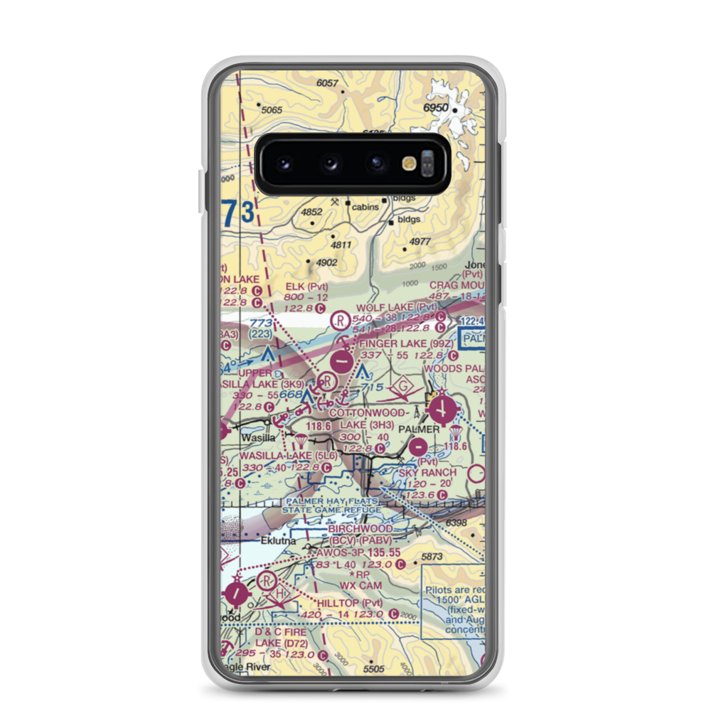 Niklason Lake Seaplane Base (4AK0) VFR Sectional Samsung Case Samsung Galaxy S10 model shown