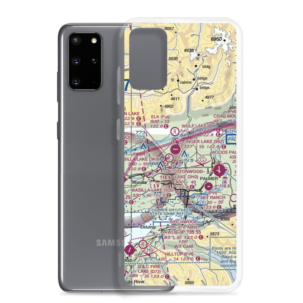 Niklason Lake Seaplane Base (4AK0) VFR Sectional Samsung Case Samsung Galaxy S20 Plus model shown