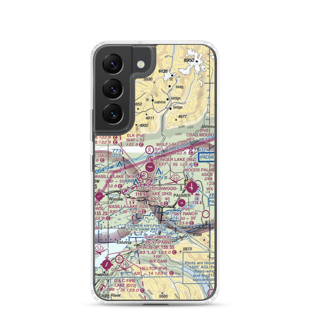 Niklason Lake Seaplane Base (4AK0) VFR Sectional Samsung Case Samsung Galaxy S22 model shown