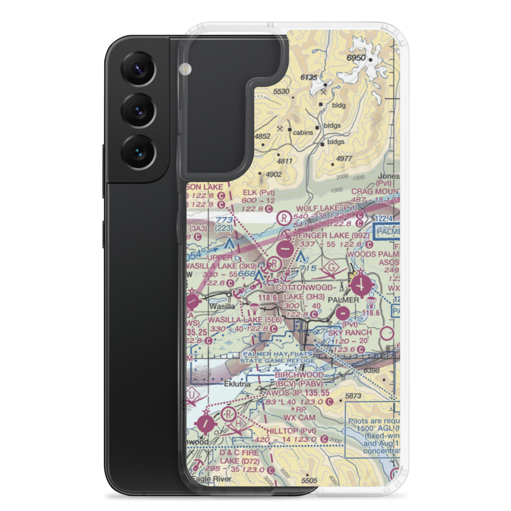 Niklason Lake Seaplane Base (4AK0) VFR Sectional Samsung Case Samsung Galaxy S22 Plus model shown