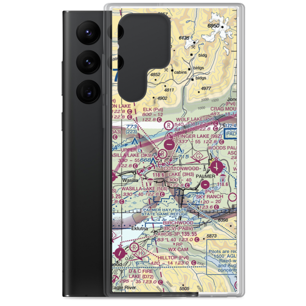Niklason Lake Seaplane Base (4AK0) VFR Sectional Samsung Case Samsung Galaxy S22 Ultra model shown