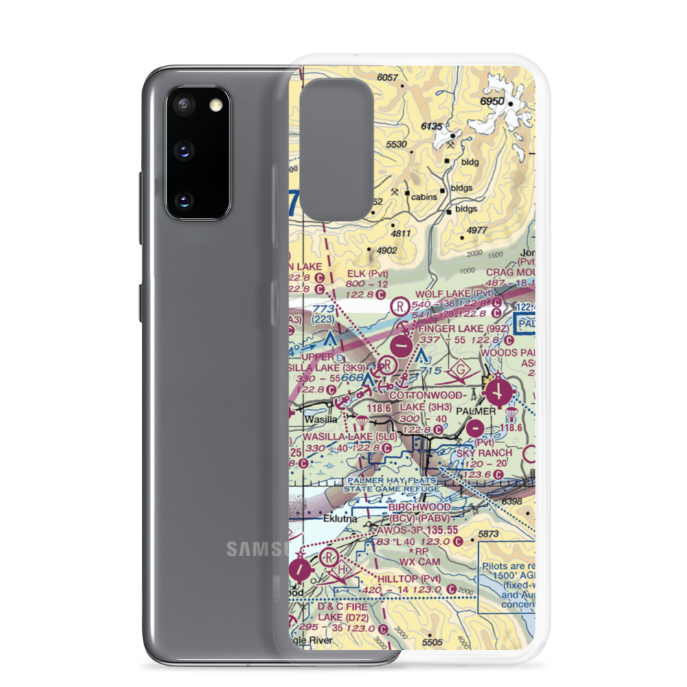 Niklason Lake Seaplane Base (4AK0) VFR Sectional Samsung Case Samsung Galaxy S20 model shown