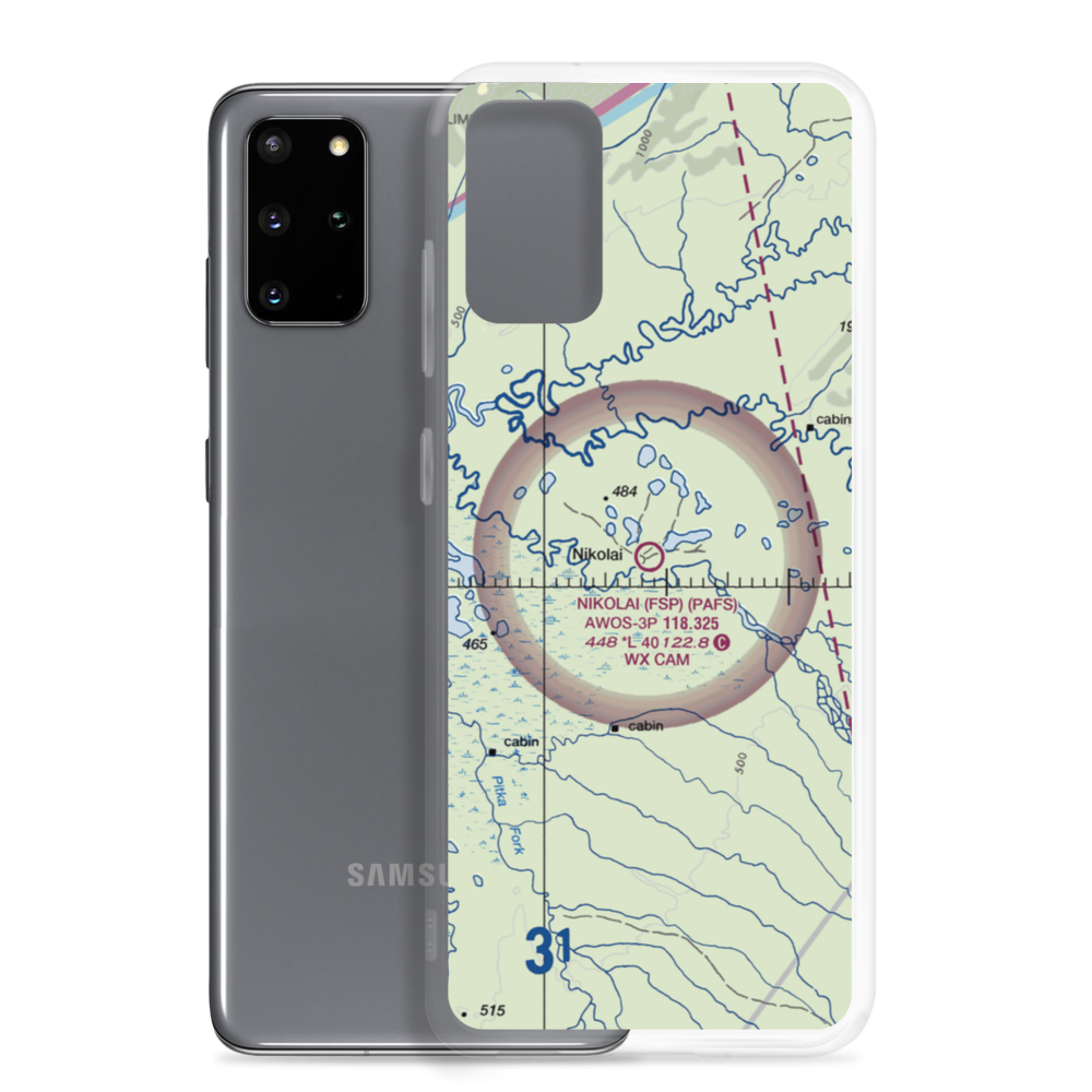Nikolai Airport (FSP) VFR Sectional Samsung Case Samsung Galaxy S20 Plus model shown