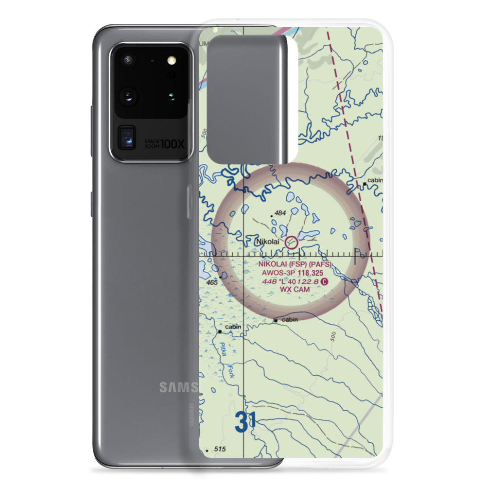 Nikolai Airport (FSP) VFR Sectional Samsung Case Samsung Galaxy S20 Ultra model shown