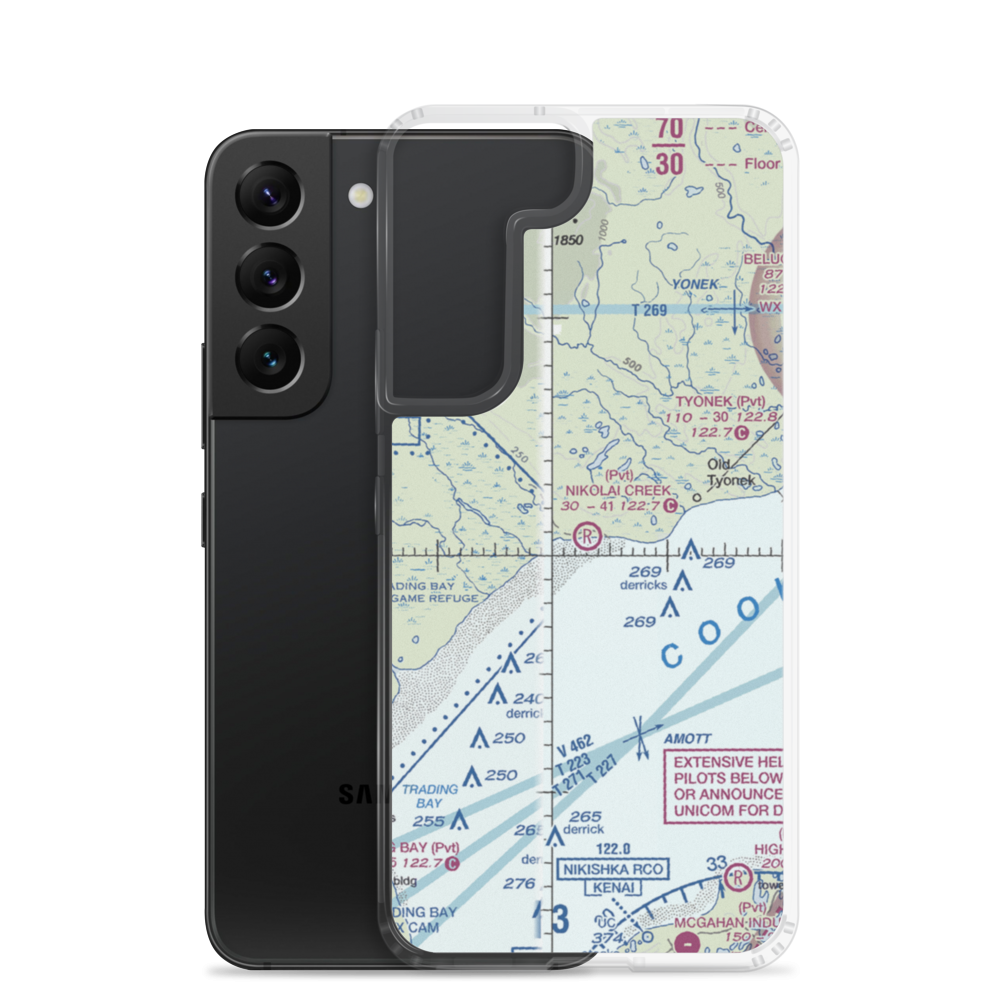Nikolai Creek Airport (9AK3) VFR Sectional Samsung Case Samsung Galaxy S22 model shown