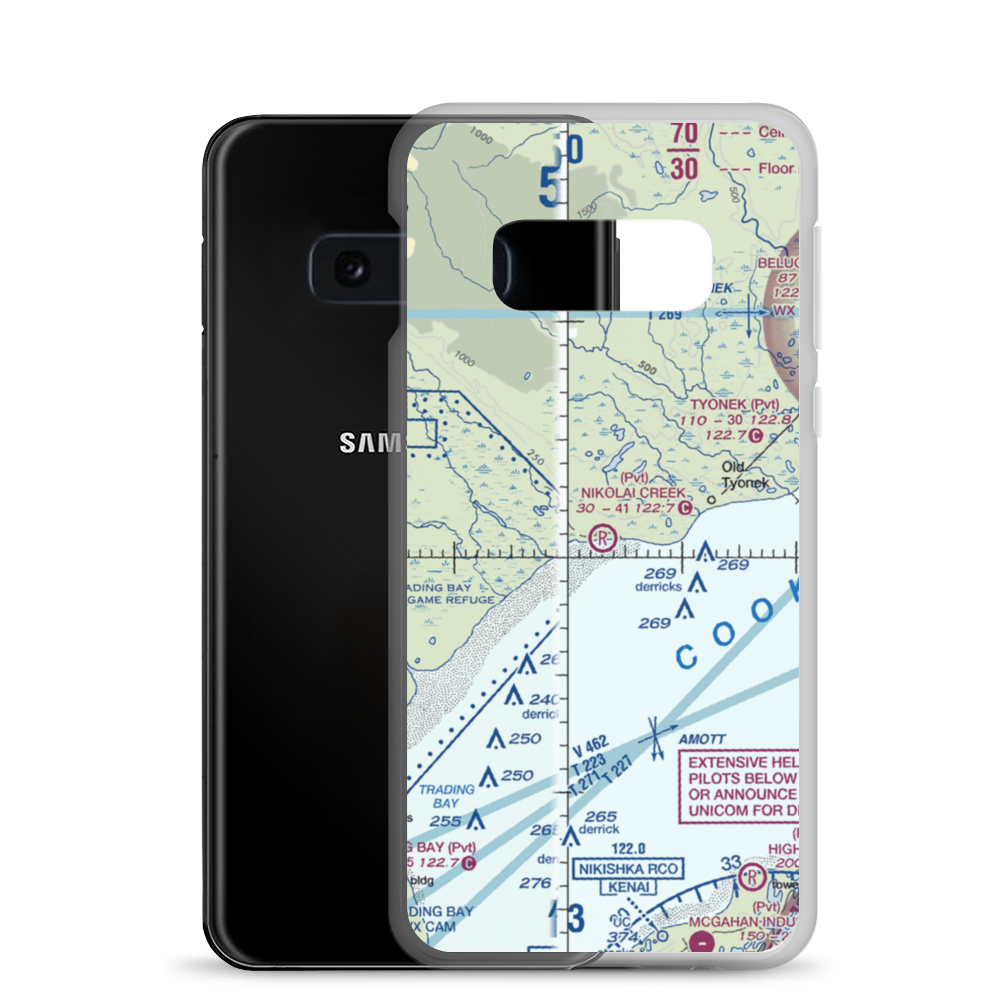 Nikolai Creek Airport (9AK3) VFR Sectional Samsung Case Samsung Galaxy S10e model shown