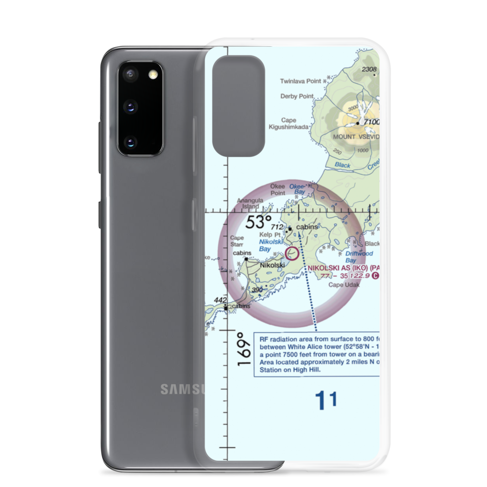 Nikolski Air Station (IKO) VFR Sectional Samsung Case Samsung Galaxy S20 model shown