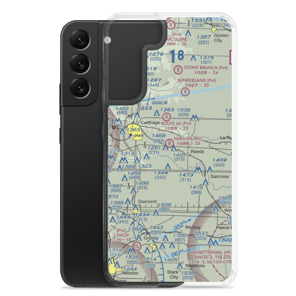 Nimsick Airport (3MO5) VFR Sectional Samsung Case Samsung Galaxy S22 Plus model shown