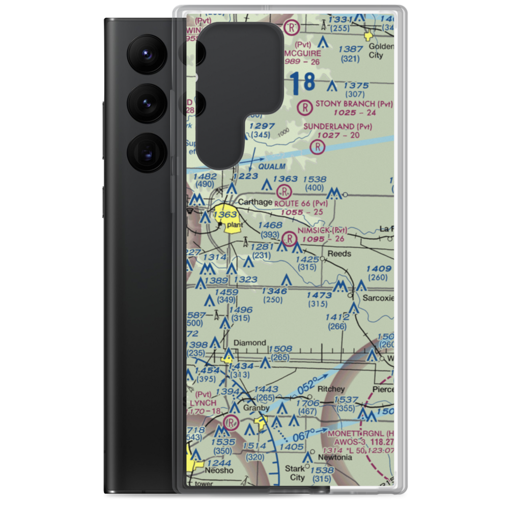 Nimsick Airport (3MO5) VFR Sectional Samsung Case Samsung Galaxy S22 Ultra model shown