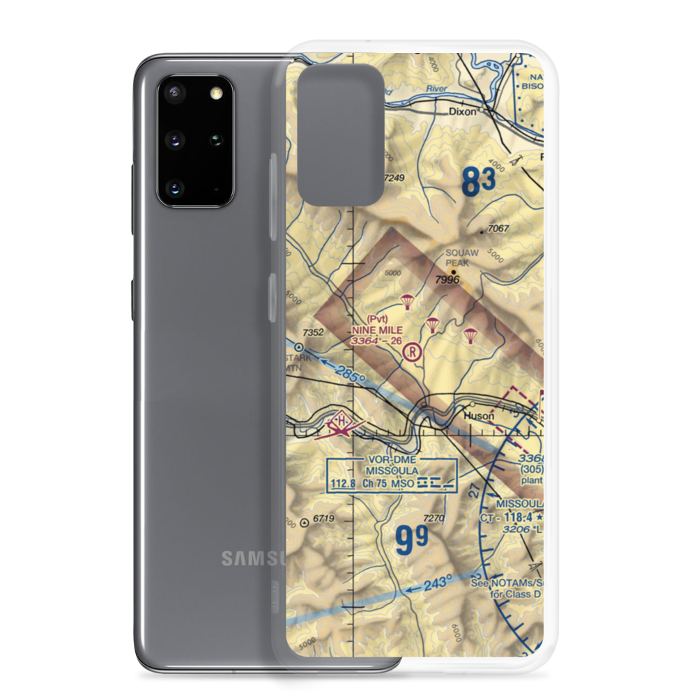 Nine Mile Airport (MT52) VFR Sectional Samsung Case Samsung Galaxy S20 Plus model shown
