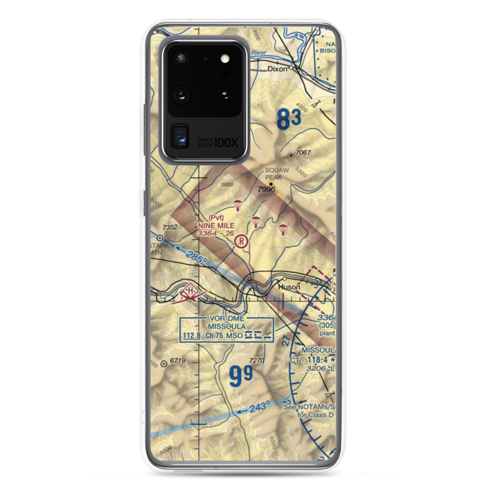 Nine Mile Airport (MT52) VFR Sectional Samsung Case Samsung Galaxy S20 Ultra model shown