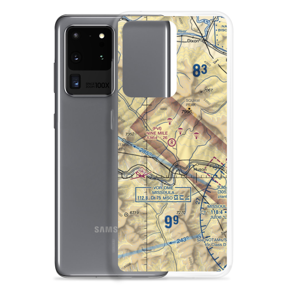 Nine Mile Airport (MT52) VFR Sectional Samsung Case Samsung Galaxy S20 Ultra model shown
