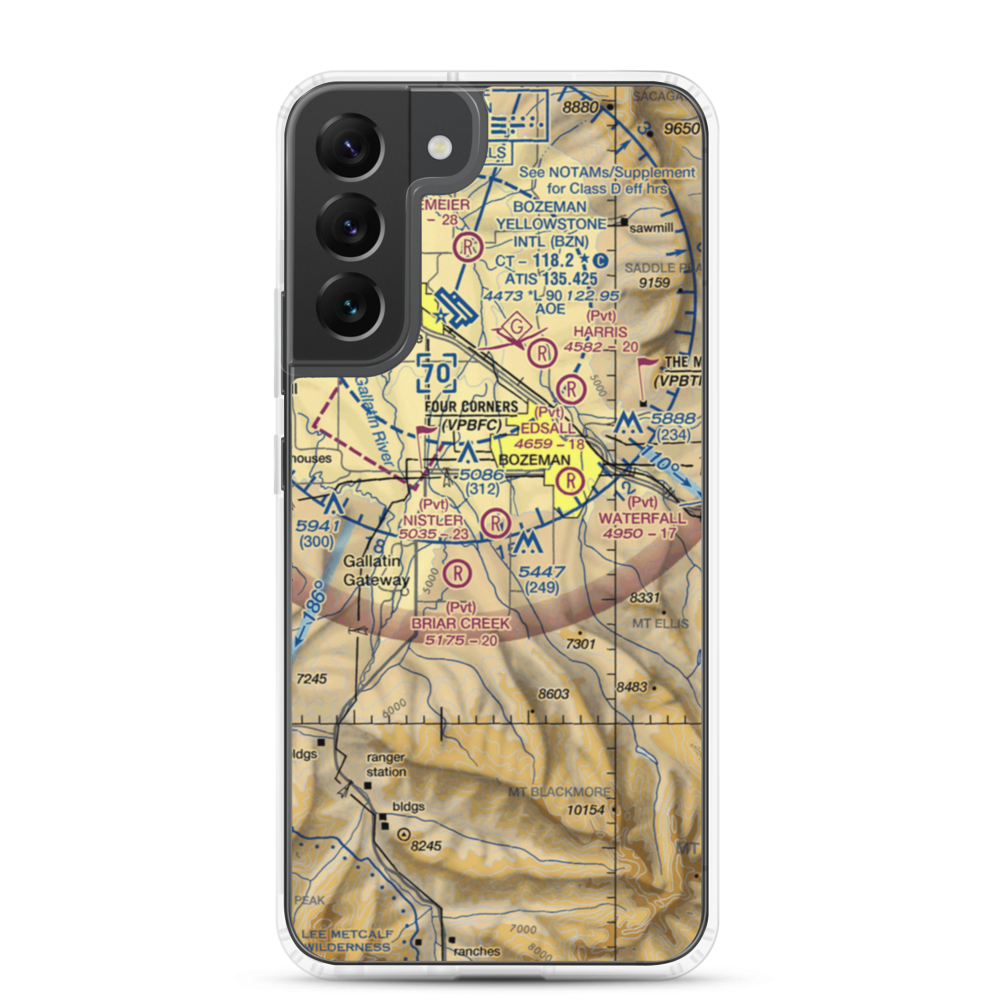 Nistler Airport (3MT6) VFR Sectional Samsung Case Samsung Galaxy S22 Plus model shown