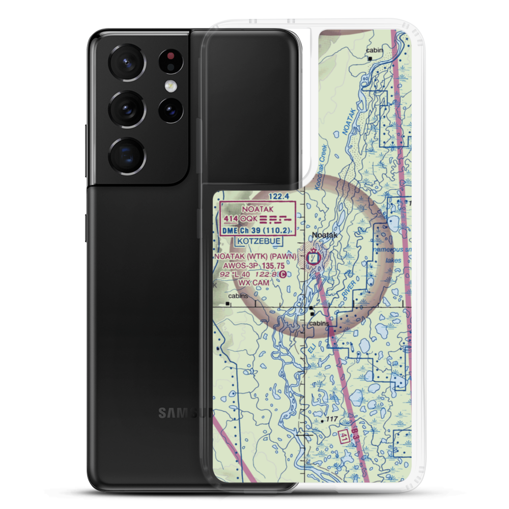 Noatak Airport (WTK) VFR Sectional Samsung Case Samsung Galaxy S21 Ultra model shown