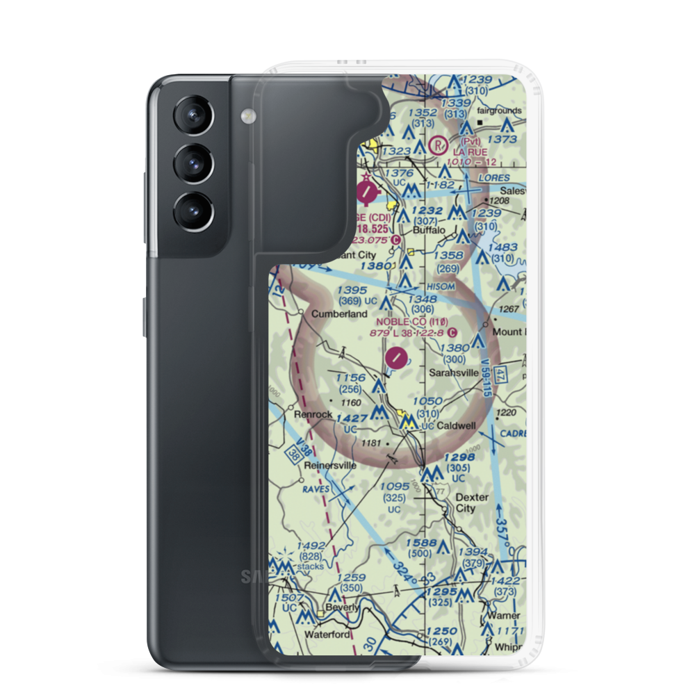 Noble County Airport (I10) VFR Sectional Samsung Case Samsung Galaxy S21 model shown