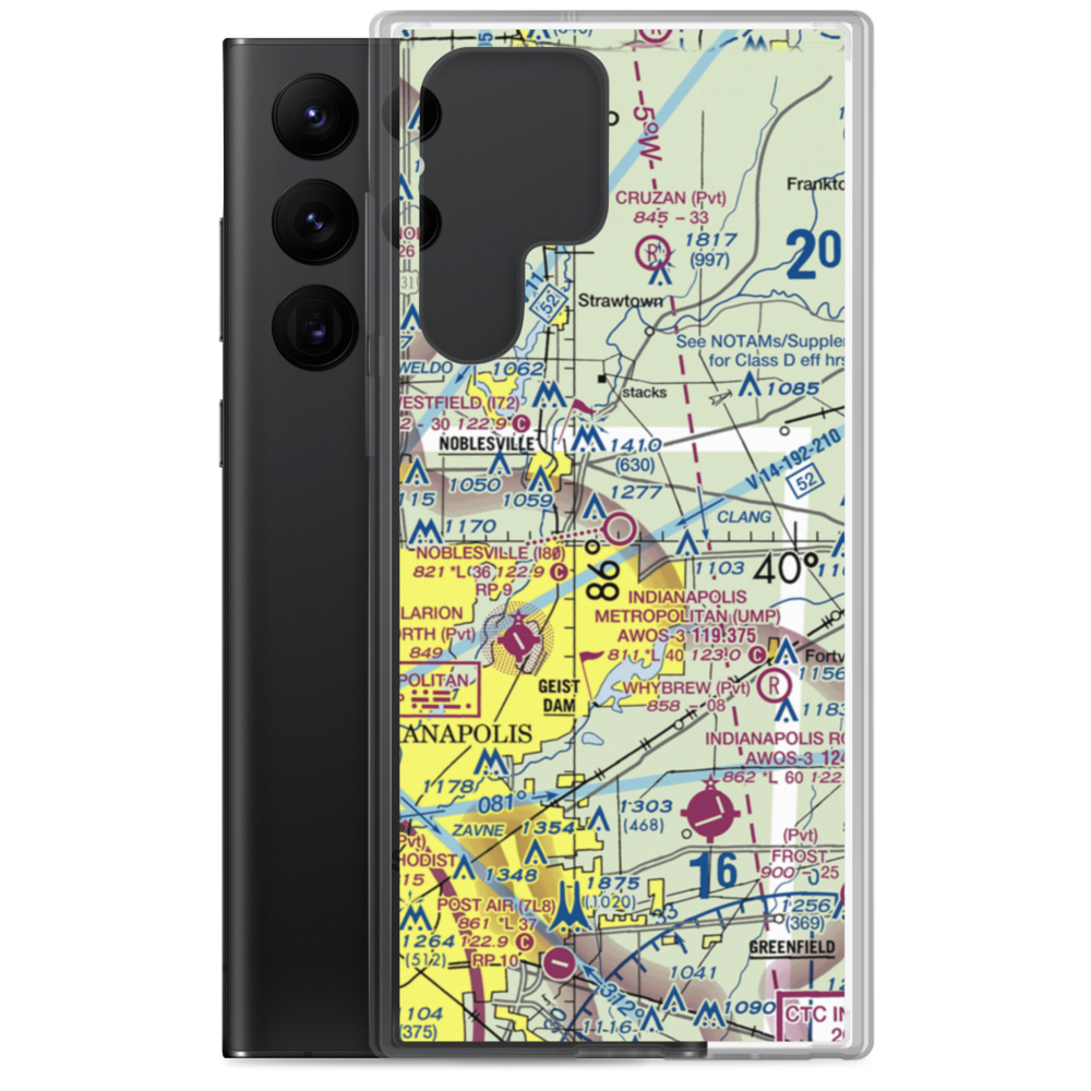 Noblesville Airport (I80) VFR Sectional Samsung Case Samsung Galaxy S22 Ultra model shown