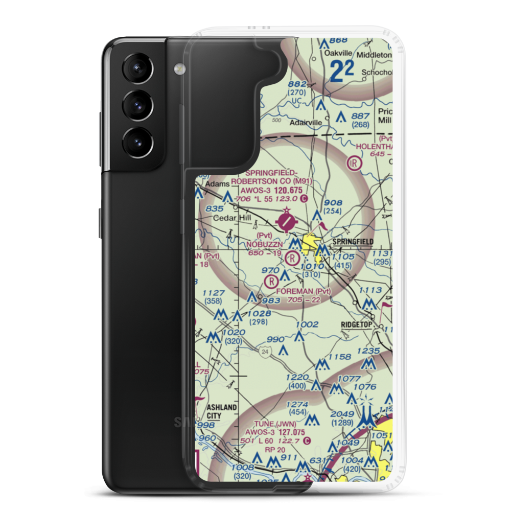 Nobuzzn Airport (8TN5) VFR Sectional Samsung Case Samsung Galaxy S21 Plus model shown
