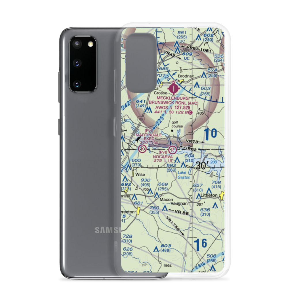 Nocarva Airport (NC10) VFR Sectional Samsung Case Samsung Galaxy S20 model shown