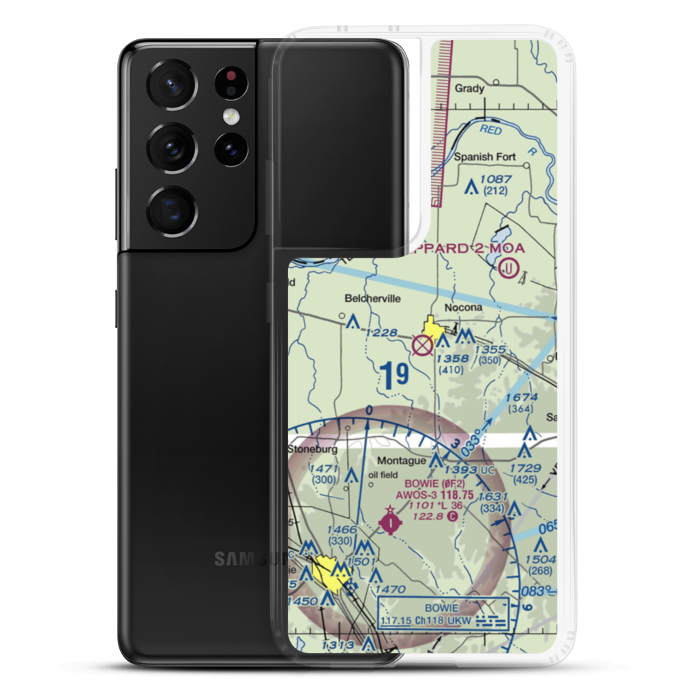 Nocona Airport (F48) VFR Sectional Samsung Case Samsung Galaxy S21 Ultra model shown