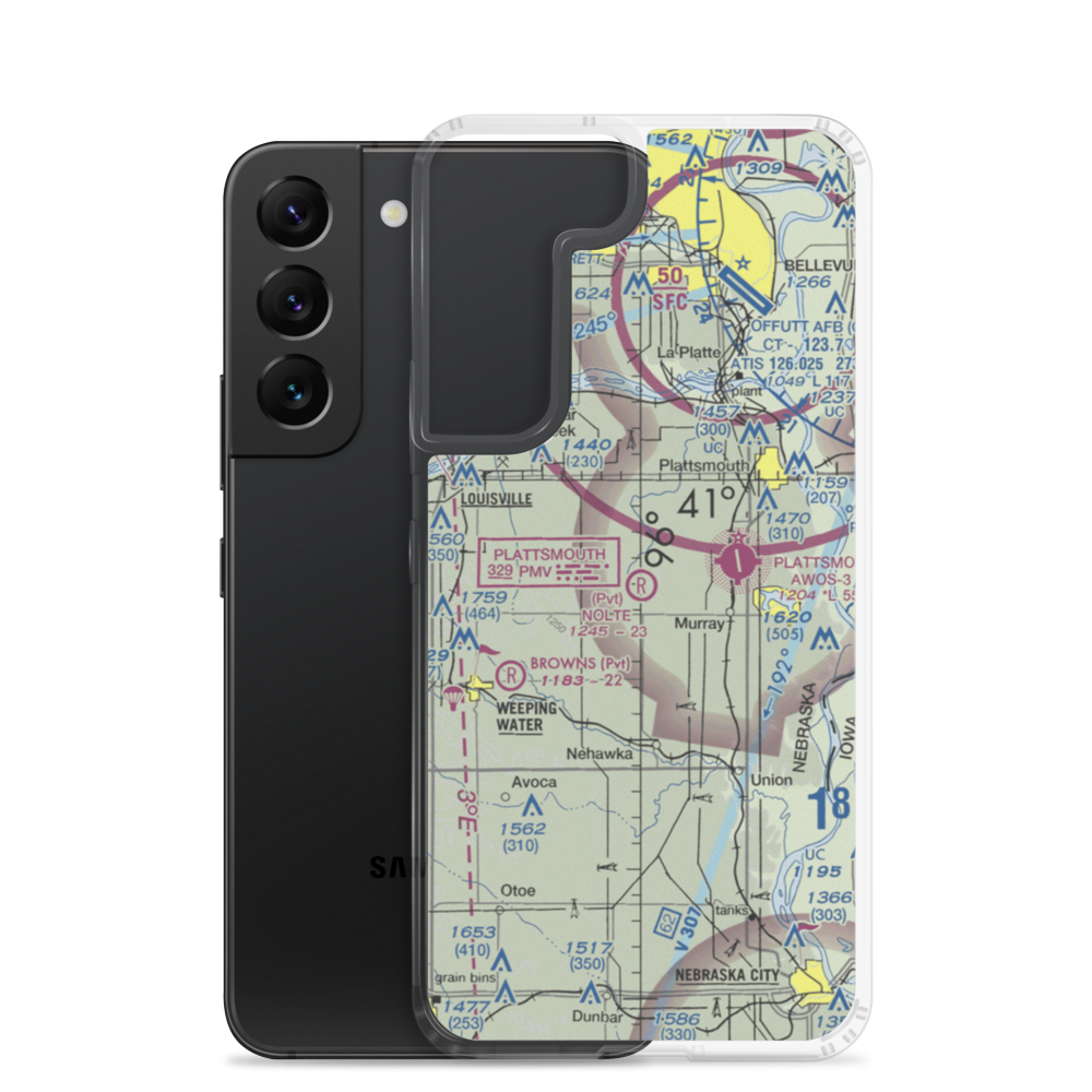 Nolte Farms Airport (NE82) VFR Sectional Samsung Case Samsung Galaxy S22 model shown