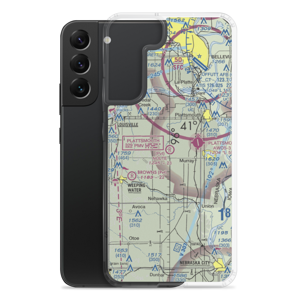 Nolte Farms Airport (NE82) VFR Sectional Samsung Case Samsung Galaxy S22 Plus model shown
