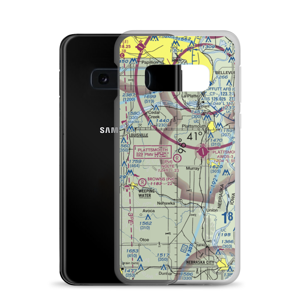 Nolte Farms Airport (NE82) VFR Sectional Samsung Case Samsung Galaxy S10e model shown