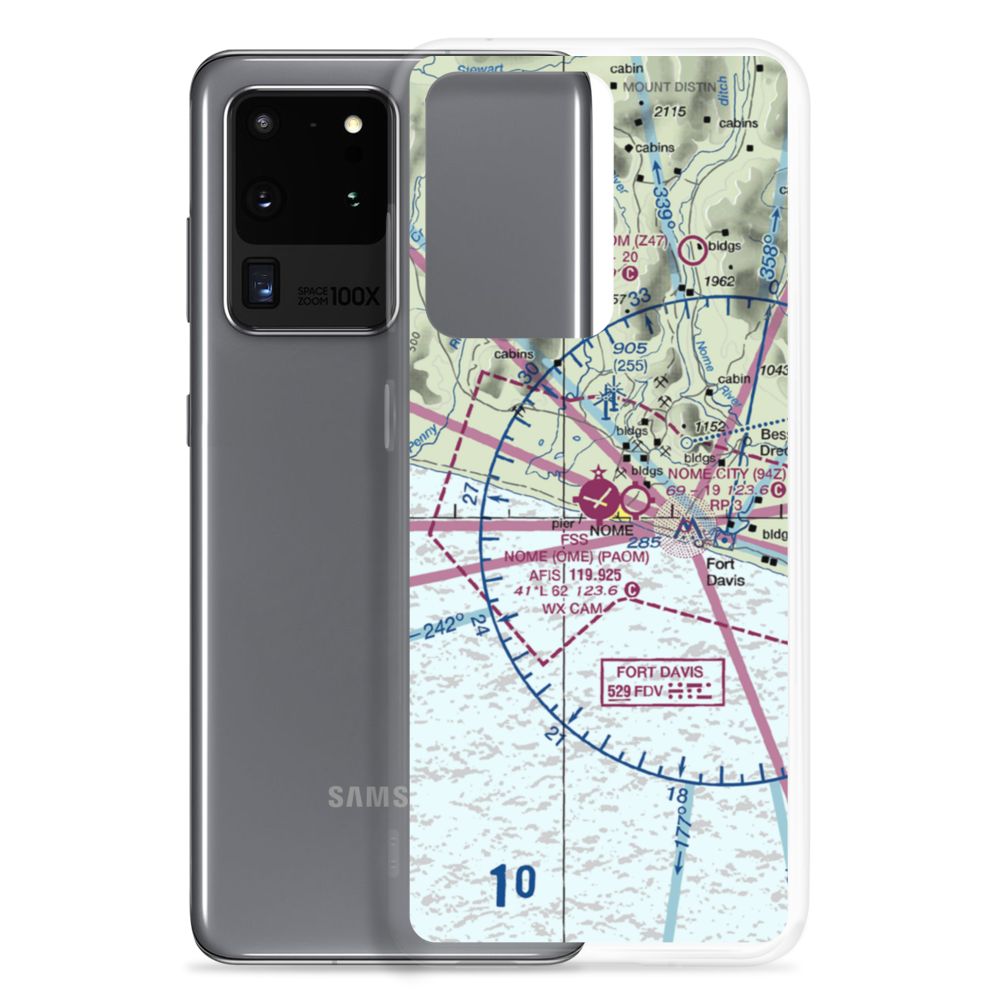 Nome Airport (OME) VFR Sectional Samsung Case Samsung Galaxy S20 Ultra model shown