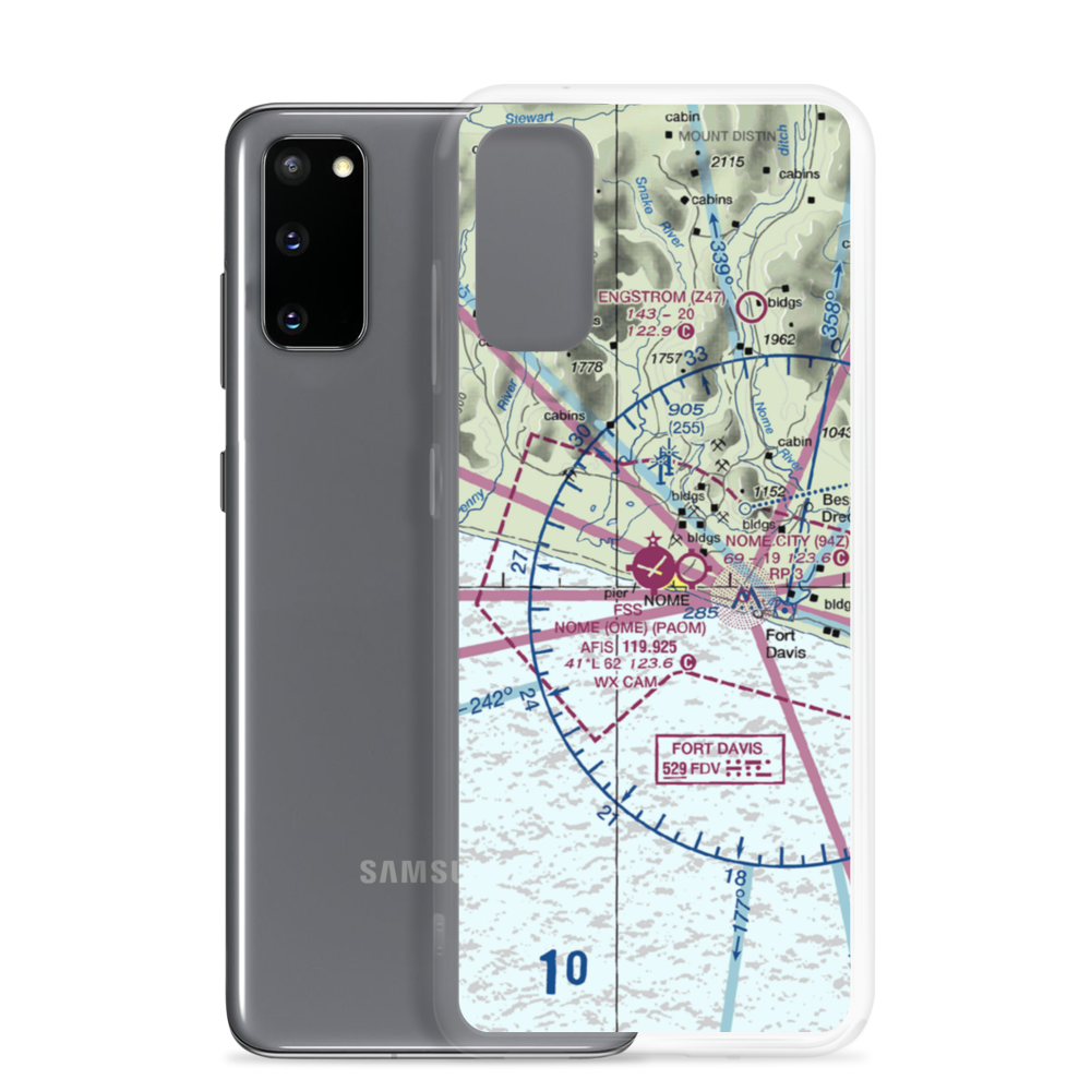 Nome Airport (OME) VFR Sectional Samsung Case Samsung Galaxy S20 model shown