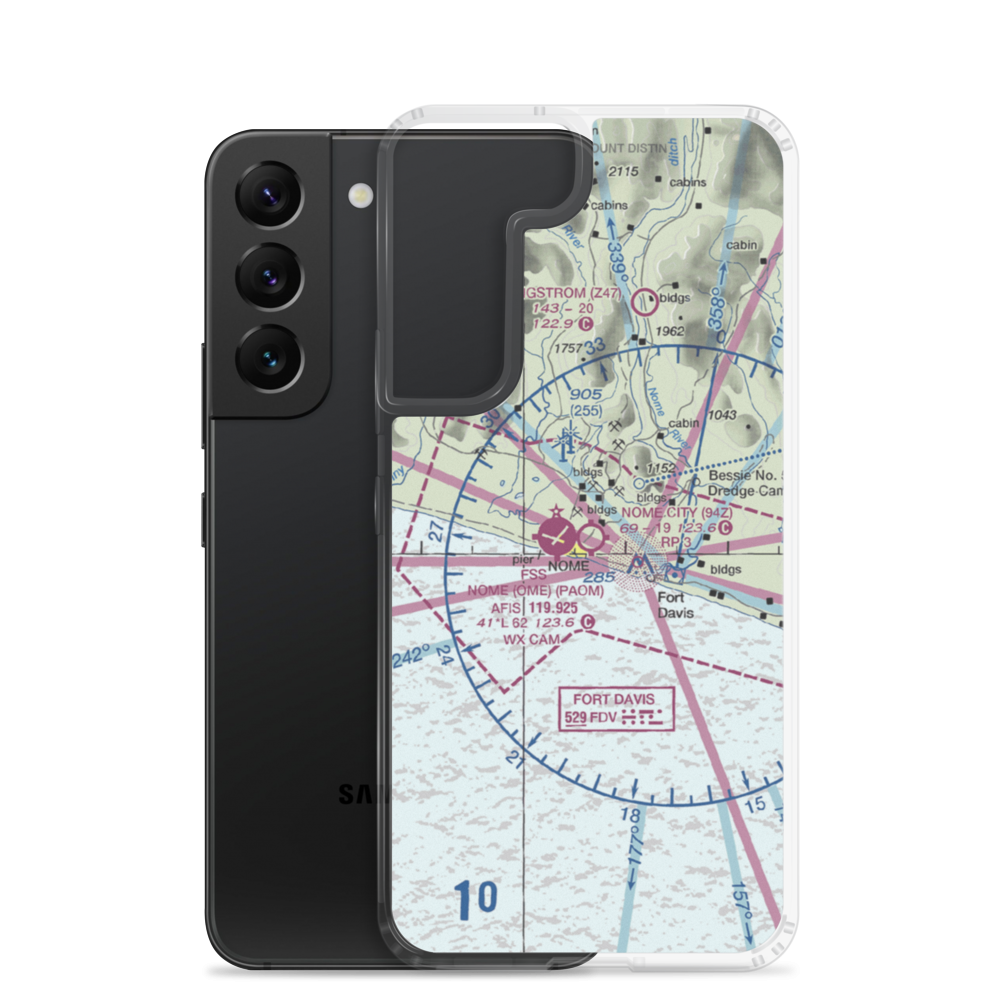Nome City Field (94Z) VFR Sectional Samsung Case Samsung Galaxy S22 model shown