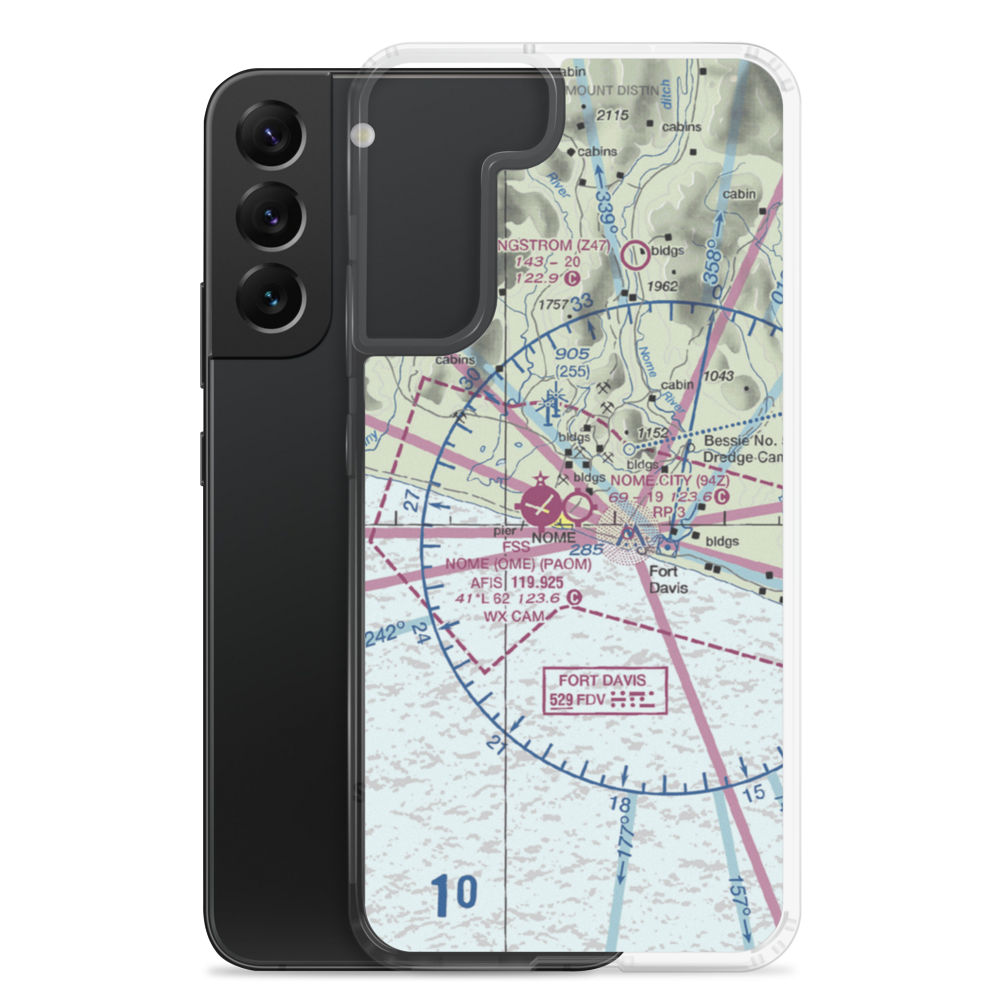 Nome City Field (94Z) VFR Sectional Samsung Case Samsung Galaxy S22 Plus model shown