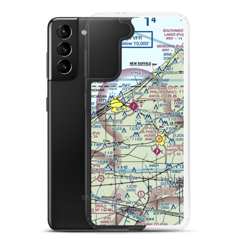 Norm's Airport (29II) VFR Sectional Samsung Case Samsung Galaxy S21 Plus model shown