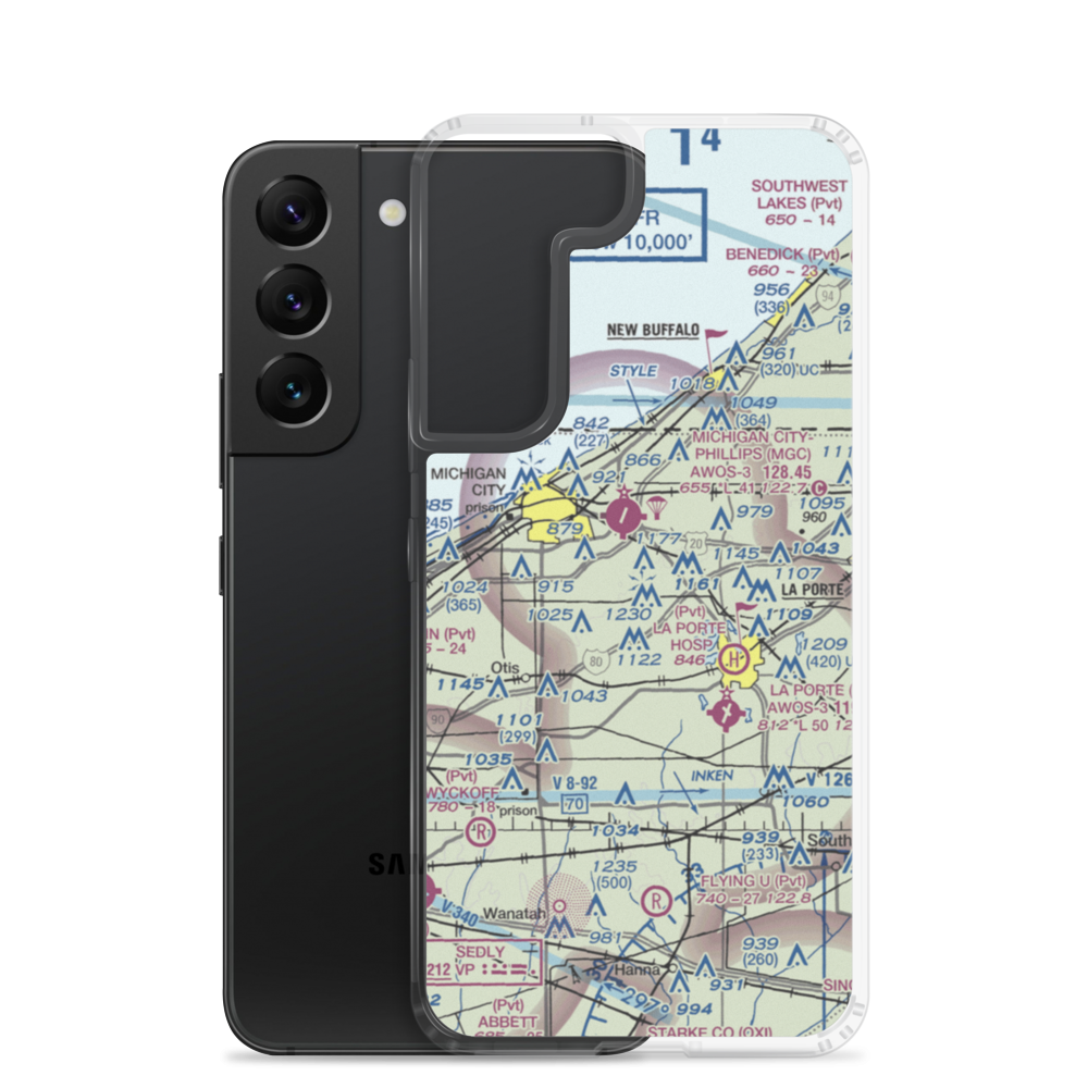 Norm's Airport (29II) VFR Sectional Samsung Case Samsung Galaxy S22 model shown