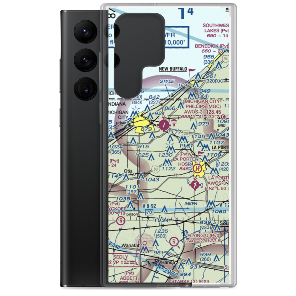 Norm's Airport (29II) VFR Sectional Samsung Case Samsung Galaxy S22 Ultra model shown