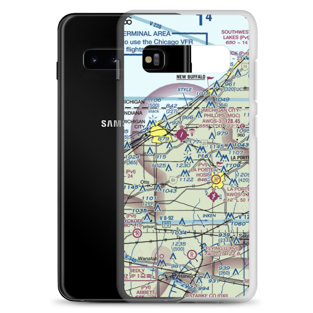 Norm's Airport (29II) VFR Sectional Samsung Case Samsung Galaxy S10+ model shown