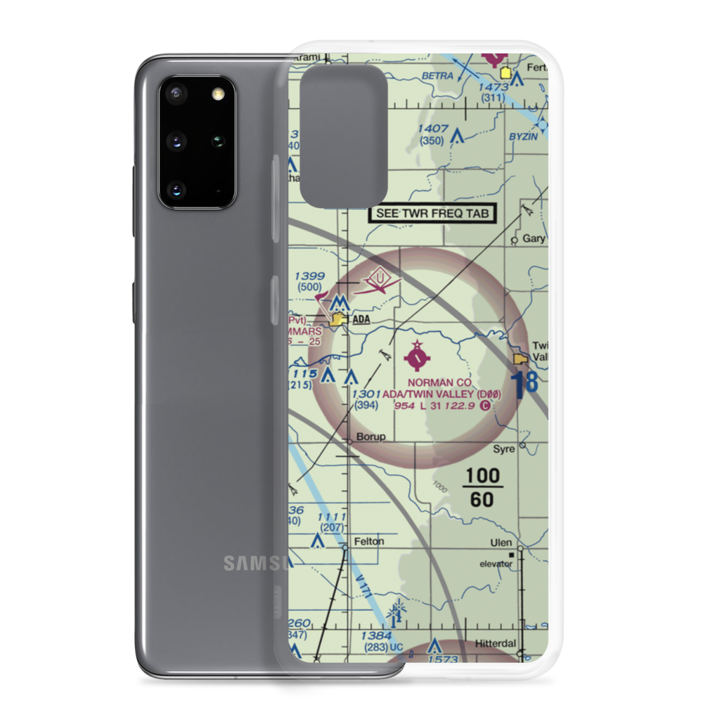Norman County/Ada/Twin Valley Airport (D00) VFR Sectional Samsung Case Samsung Galaxy S20 Plus model shown