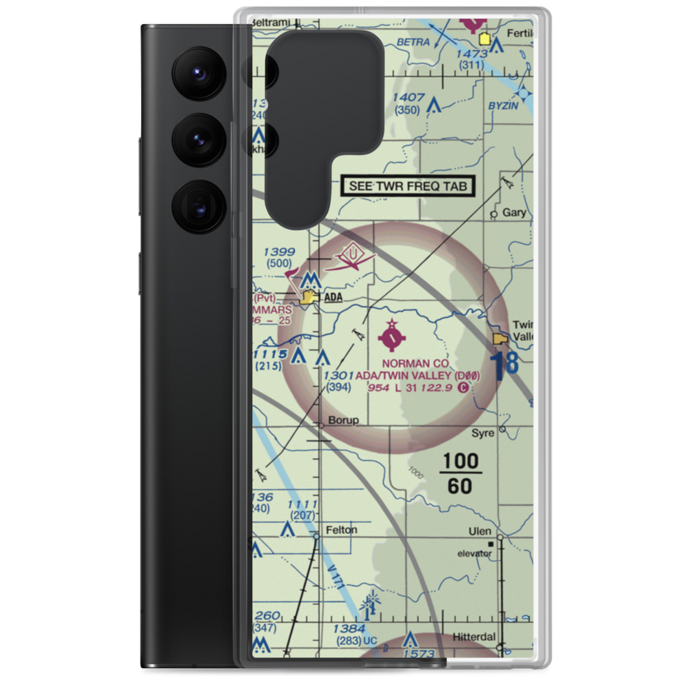 Norman County/Ada/Twin Valley Airport (D00) VFR Sectional Samsung Case Samsung Galaxy S22 Ultra model shown