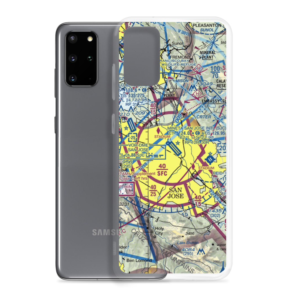 Norman Y. Mineta San Jose International Airport (SJC) VFR Sectional Samsung Case Samsung Galaxy S20 Plus model shown