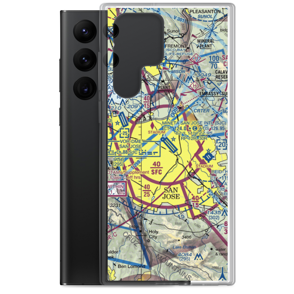 Norman Y. Mineta San Jose International Airport (SJC) VFR Sectional Samsung Case Samsung Galaxy S22 Ultra model shown