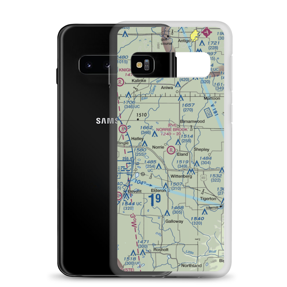 Norrie Brook Airport (WI00) VFR Sectional Samsung Case Samsung Galaxy S10 model shown