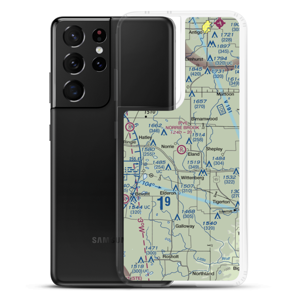 Norrie Brook Airport (WI00) VFR Sectional Samsung Case Samsung Galaxy S21 Ultra model shown
