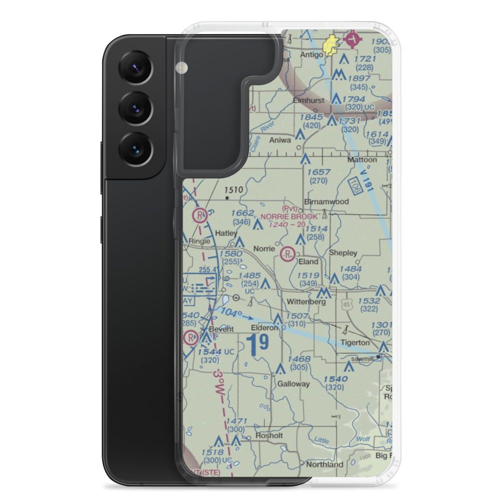 Norrie Brook Airport (WI00) VFR Sectional Samsung Case Samsung Galaxy S22 Plus model shown