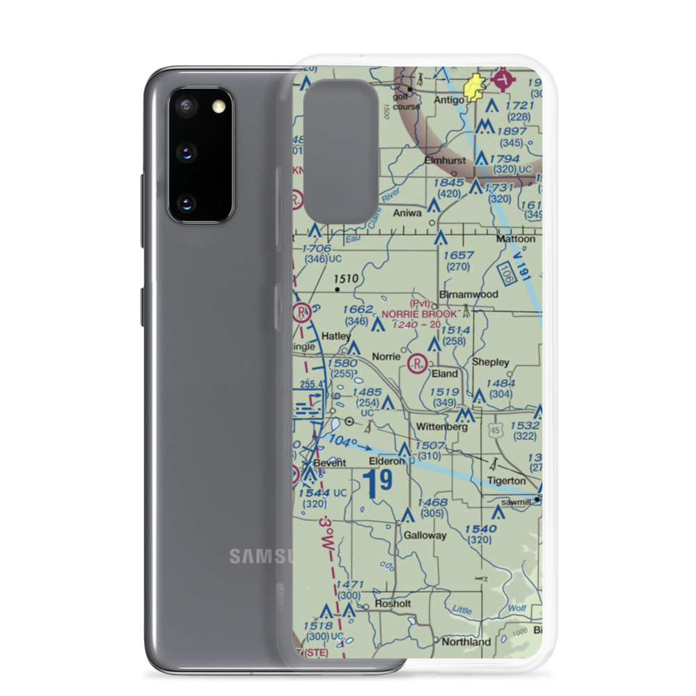 Norrie Brook Airport (WI00) VFR Sectional Samsung Case Samsung Galaxy S20 model shown