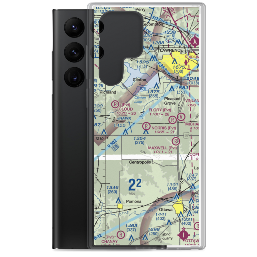 Norris Airport (0KS4) VFR Sectional Samsung Case Samsung Galaxy S22 Ultra model shown
