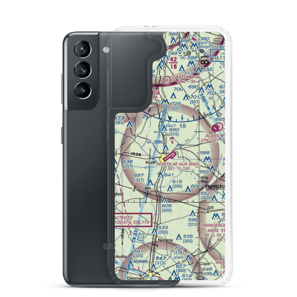 North Air Force Auxillary Airfield (XNO) VFR Sectional Samsung Case Samsung Galaxy S21 model shown