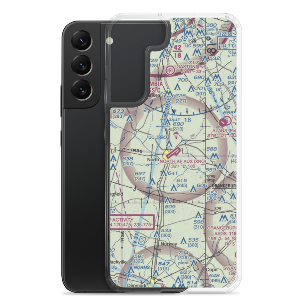 North Air Force Auxillary Airfield (XNO) VFR Sectional Samsung Case Samsung Galaxy S22 Plus model shown