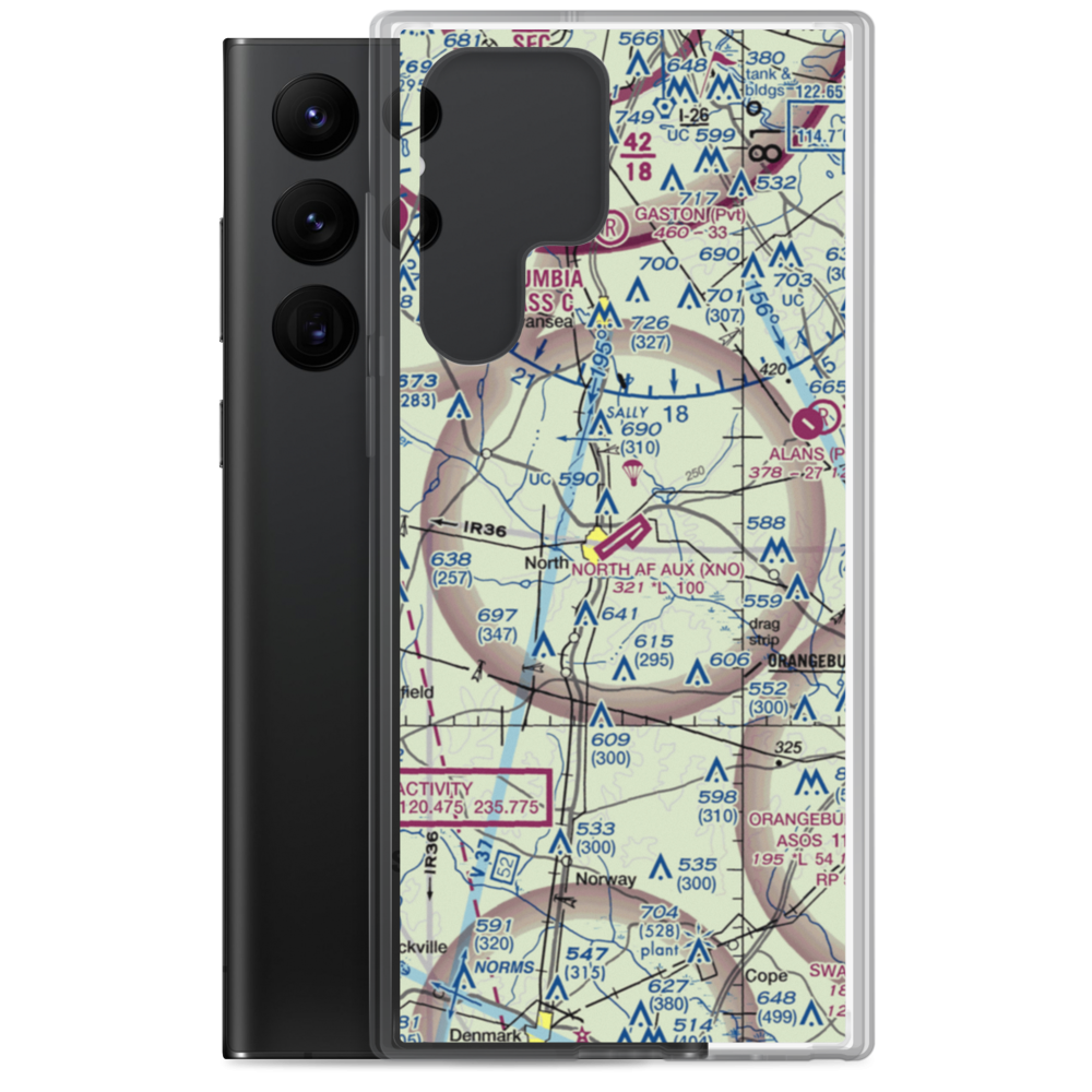 North Air Force Auxillary Airfield (XNO) VFR Sectional Samsung Case Samsung Galaxy S22 Ultra model shown