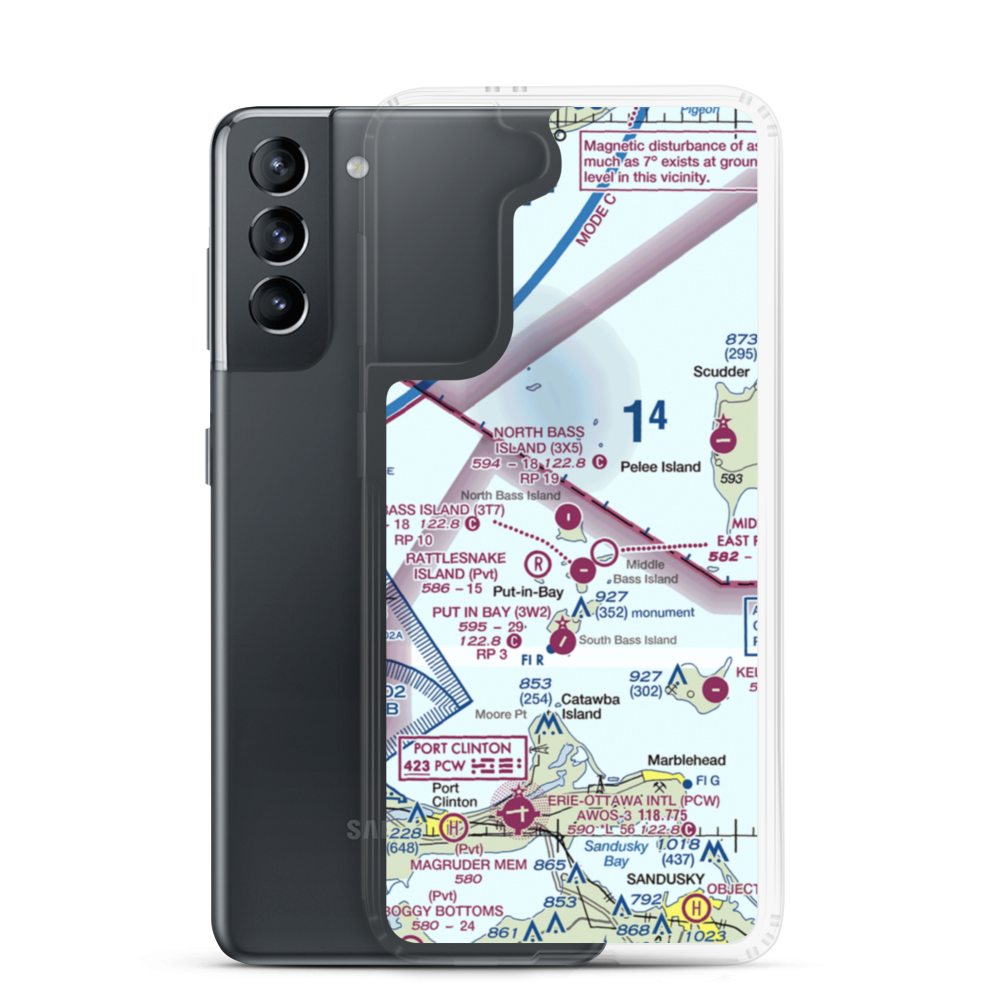 North Bass Island Airport (3X5) VFR Sectional Samsung Case Samsung Galaxy S21 model shown