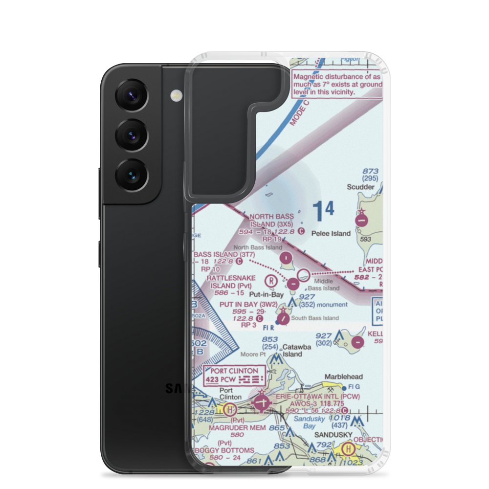 North Bass Island Airport (3X5) VFR Sectional Samsung Case Samsung Galaxy S22 model shown